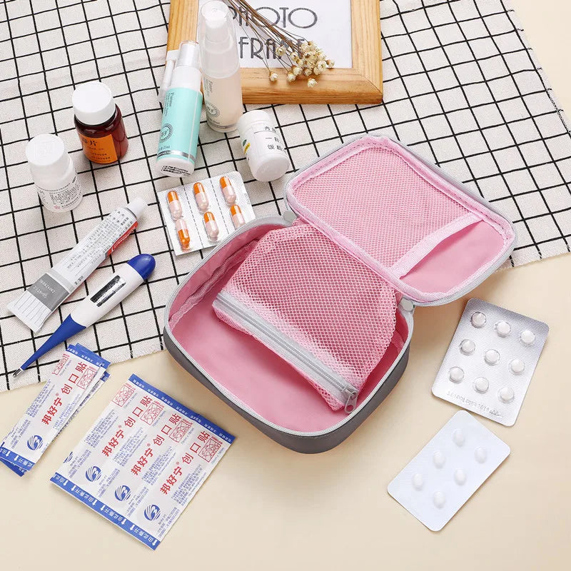 Mini Home First Aid Kit Multi-functional Storage Bag Portable Tablet Storage Large Capacity and Multiple Compartments Peaceful Pleasures Health and Wellness