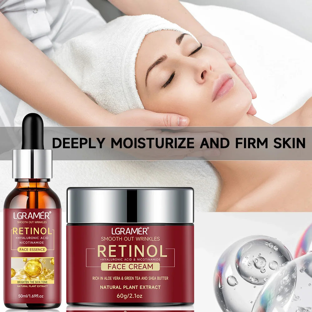 Retinol Serum Combo Face Cream Lifting Firming Repairing Moisturizing Nourishing Cream Brightening Skin Younger Face Skin Care Peaceful Pleasures Health and Wellness