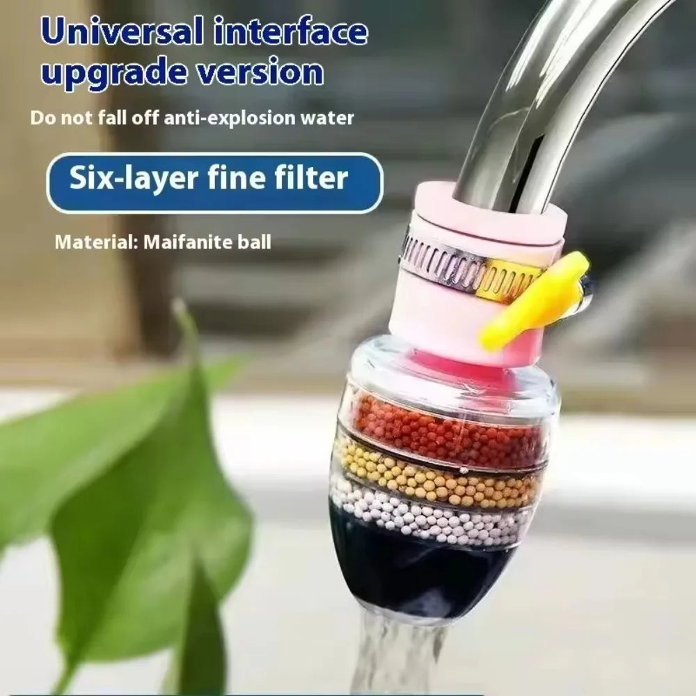 6 Layers Faucet Water Filter Tap Purifier 360° Rotatable Coconut Charcoal Nozzle for Faucet Kitchen Household Water Filter Peaceful Pleasures Health and Wellness