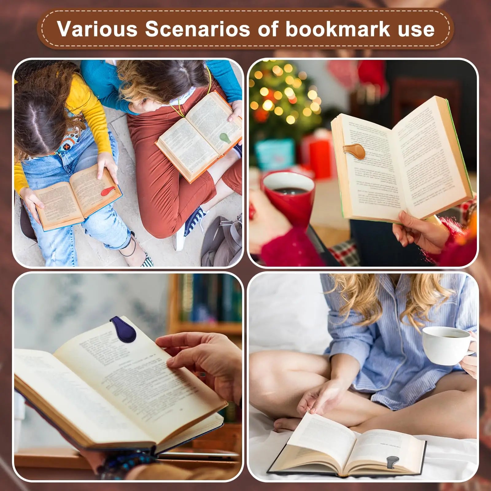 2/4pcs Magnetic Clip Sleeve Magnetic Buckle Shortening Artifact Anti Sweeping Magnetic Buckle for Leather Bookmark Book Lovers Peaceful Pleasures Health and Wellness