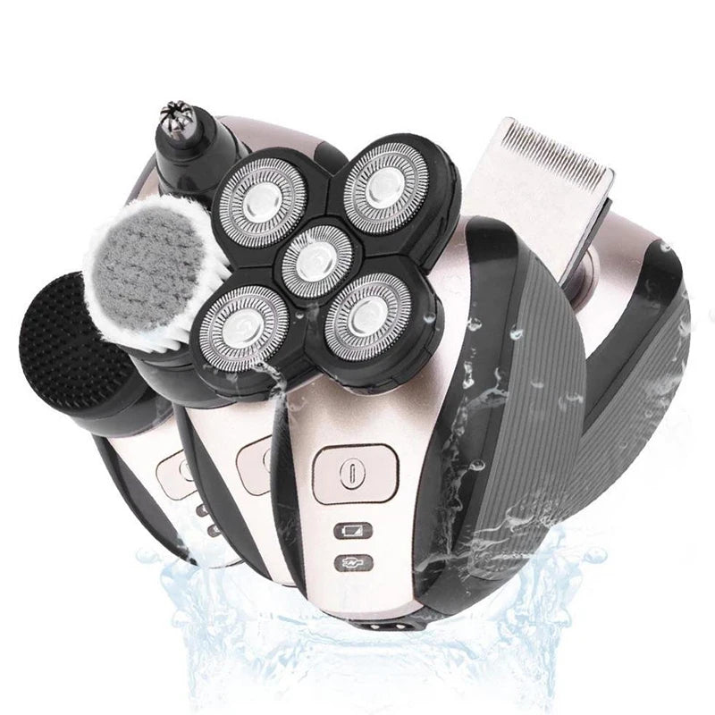 Portable Waterproof Razor 5 in 1 Rotary Razor Beard Clipper Hair Trimmer For Men's Beard Facial Shaving Razor Peaceful Pleasures Health and Wellness