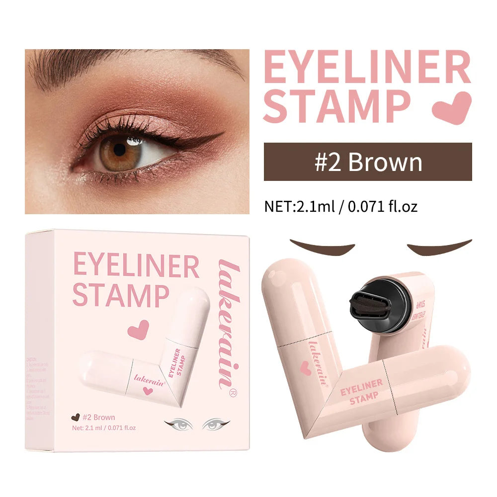 Eyeliner Stamp Beginner Friendly One-Press Forming Precise Fit Waterproof Sweatproof Fast Drying Formula Intense Color Eyeliner Peaceful Pleasures Health and Wellness BROWN