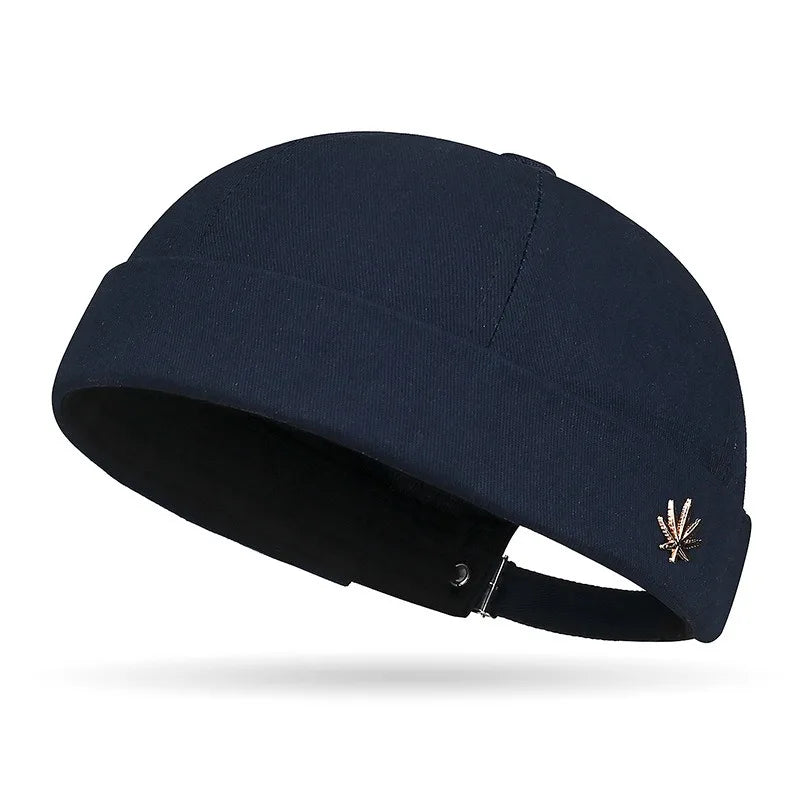 Adjustable Brimless Cap for Spring & Autumn, Unisex Solid Beanie Hat - Fashion Versatile, Streetwear Hip Hop Style Peaceful Pleasures Health and Wellness Dark Blue One Size