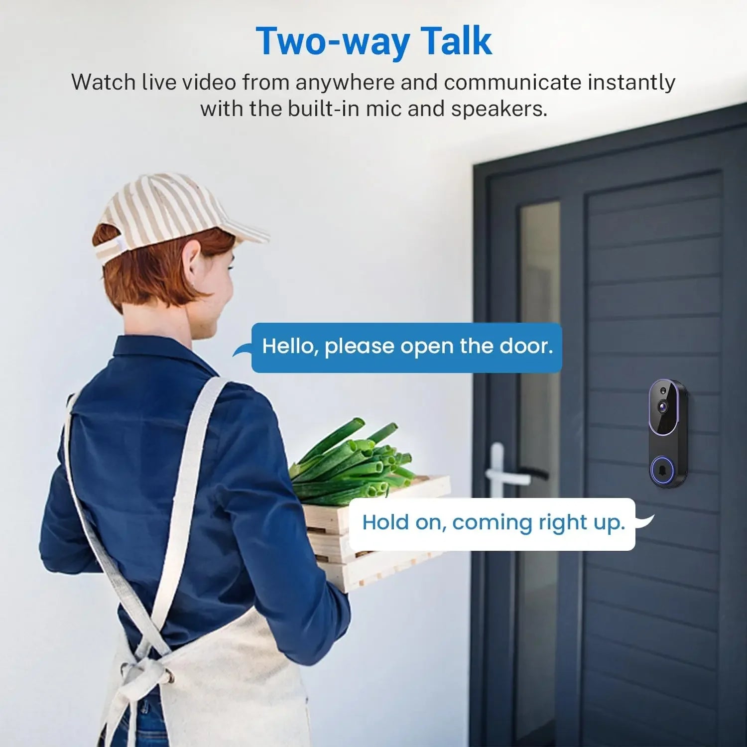 Smart Wireless Video Doorbell Camera with AI Detection, Night Vision, Cloud Storage, Battery Powered for Indoor Outdoor Use Peaceful Pleasures Health and Wellness