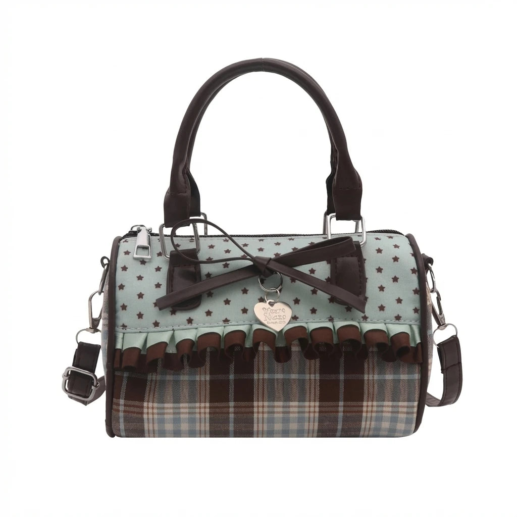 Women Shoulder Bag With Bowknot And Floral Print For Spring Summer Peaceful Pleasures Health and Wellness Coffee