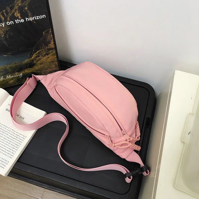 Waterproof Chest Pack Large Crossbody Sling Bag | Unisex Travel Crossbody Chest Pack Peaceful Pleasures Health and Wellness Pink