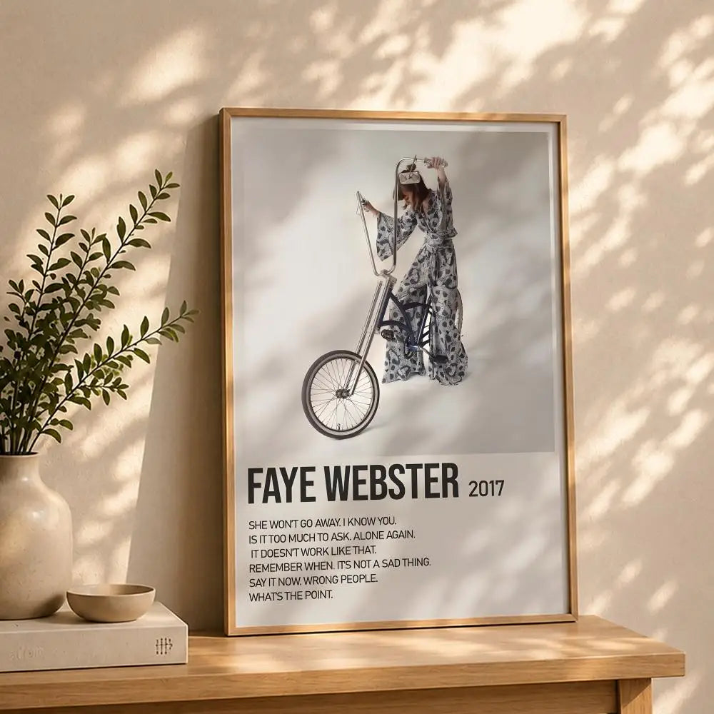 Singer F-Faye WebsterS Poster HD Self Adhesive Waterproof Wall Art Ideal for Home Office Dorm Bedroom Great Gift Peaceful Pleasures Health and Wellness White11 21X30cmNoframe