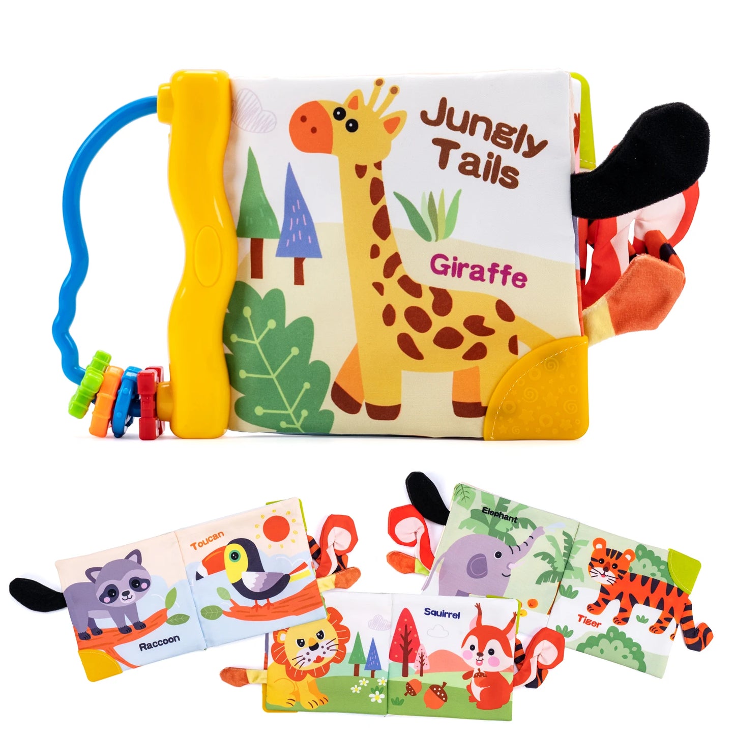 Soft Baby Cloth Book 3D Animal Tail Newborn Montessori Education Toy