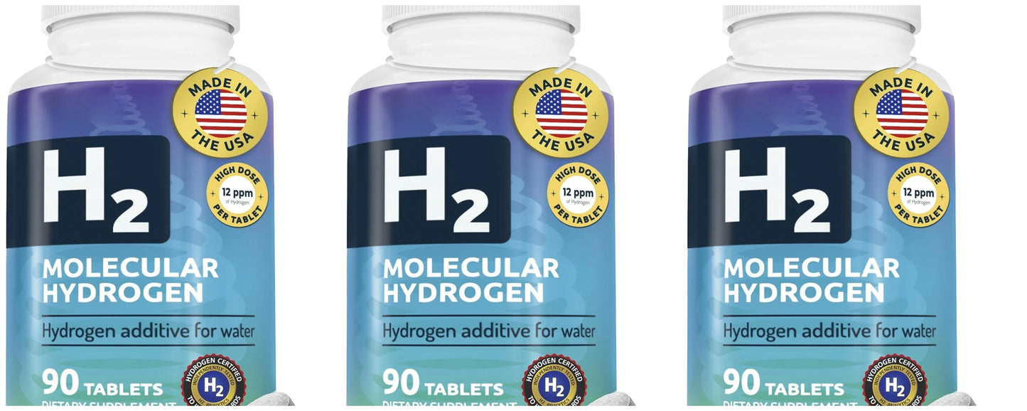 Molecular Hydrogen Tablets 12ppm H2 + Magnesium | 90 Servings