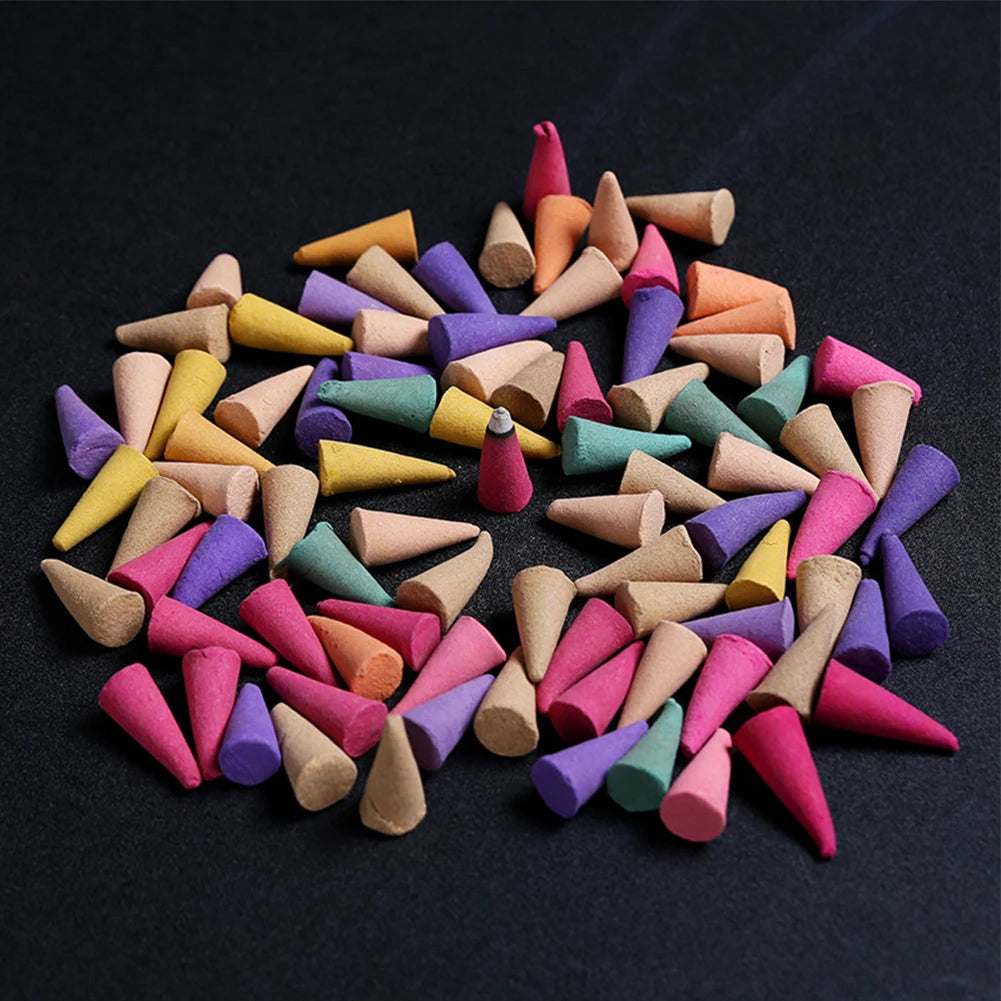Scented Incense Cones Anxiety Relief Fragrance Incense Cones Natural Scents Granules Meditation Relaxation Sandalwood Cone Peaceful Pleasures Health and Wellness
