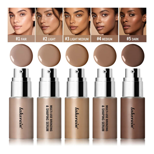 Foundation Multi-Use Bronzing & Shaping Serum Moisturize Nourishes Skin Facial Concealer Brighten Facial Contouring Cosmetics Peaceful Pleasures Health and Wellness