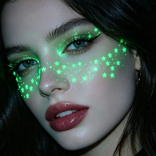 Luminous Temporary Face Tattoo Stickers – Stars & Hearts Temporary Tattoo Sticker Peaceful Pleasures Health and Wellness