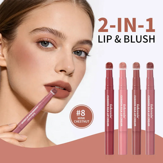 Lakerain 2-in-1 Matte Lip & Blush Air Cushion Cream | Waterproof Lip & Blush Cream Oasis Select