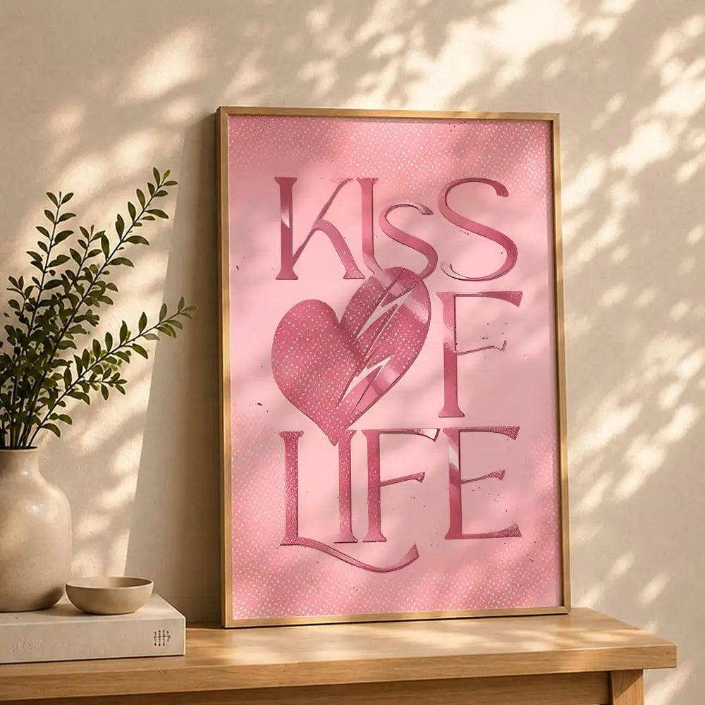 Kpop K-KISS OF LIFES Poster HD Self Adhesive Waterproof Wall Art Ideal for Home Office Dorm Bedroom Great Gift Peaceful Pleasures Health and Wellness White15 15X20cmNoframe