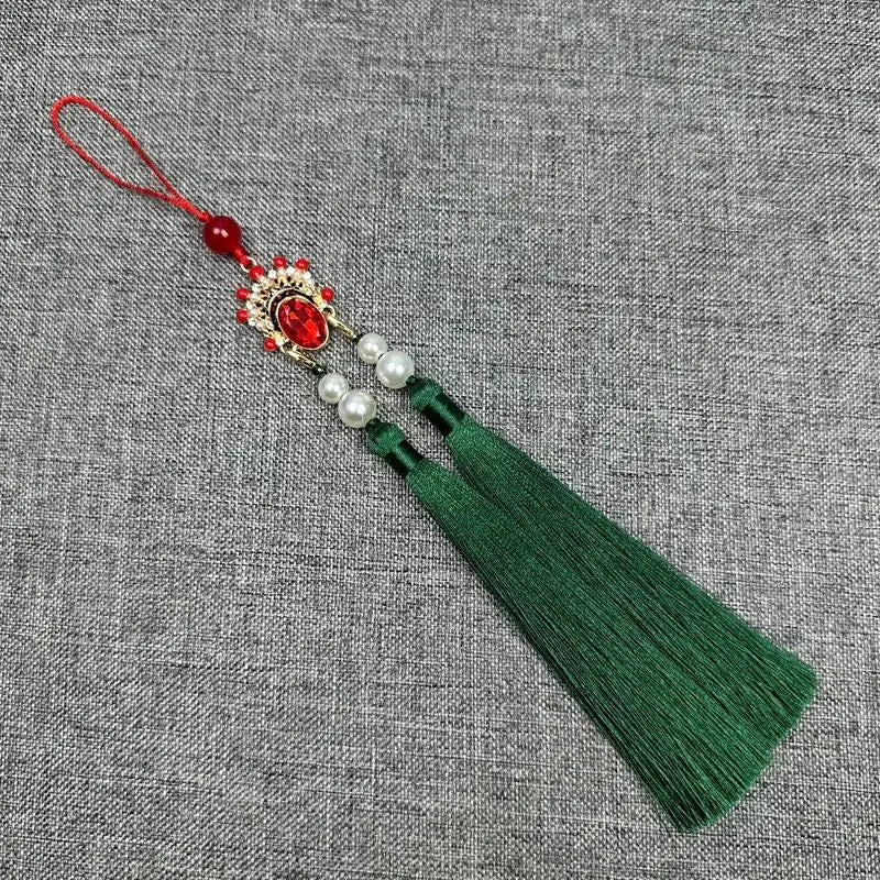 Antique Hanfu Tassel Pendant | Ethnic Cheongsam Décor 25cm