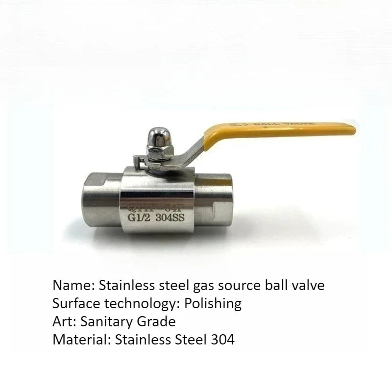 304 Stainless Steel Ball Valve Female Thread DN8–DN25