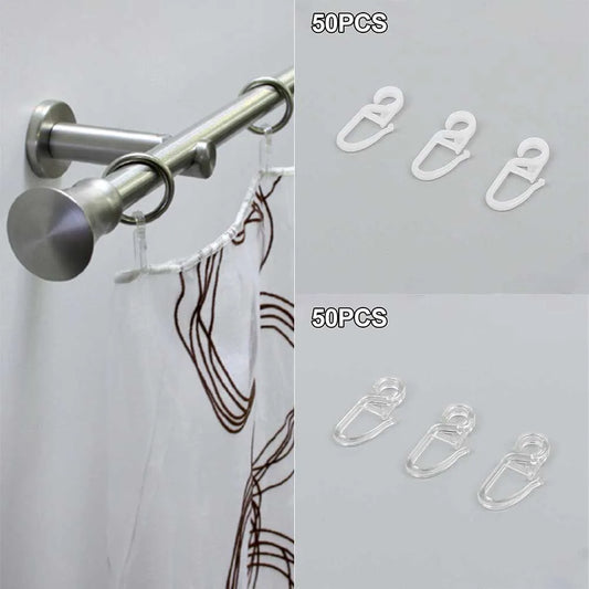 Curtain Folding Hooks Strong Tension Clip Ring Window Hanger White Peaceful Pleasures Health and Wellness