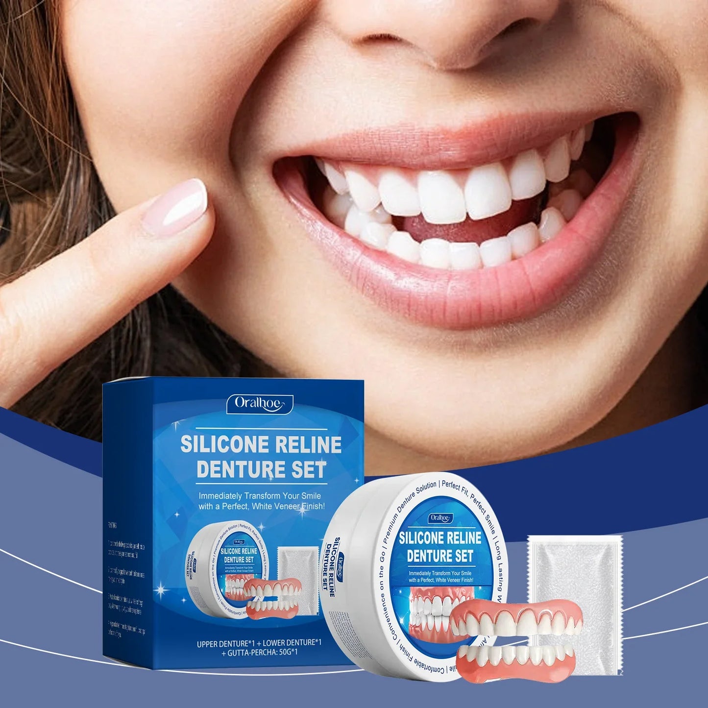 Silicone Temporary Denture Set – Natural Smile Simulation