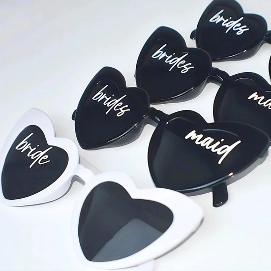 Heart Sunglasses Bachelorette Party Bride Bridesmaid Gift Party Sunglasses Peaceful Pleasures Health and Wellness