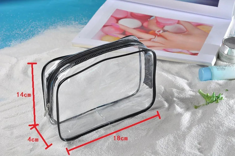 Transparent Travel Toiletry Bag | Waterproof PVC Organizer 3 Sizes Travel Toiletry Bag Peaceful Pleasures Health and Wellness S