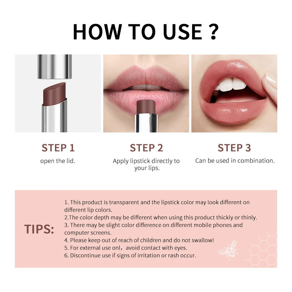 Colorless Lip Balm Honey Natural Lipstick Long Lasting Moisturizing Plumper Nourishing Lip Care Makeup Cosmetics Healthy Peaceful Pleasures Health and Wellness