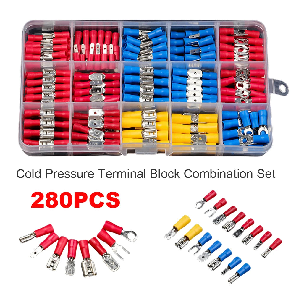 280pcs Insulated Crimp Terminal Connector Kit – 15 Types Electrical Connector Kit Peaceful Pleasures Health and Wellness