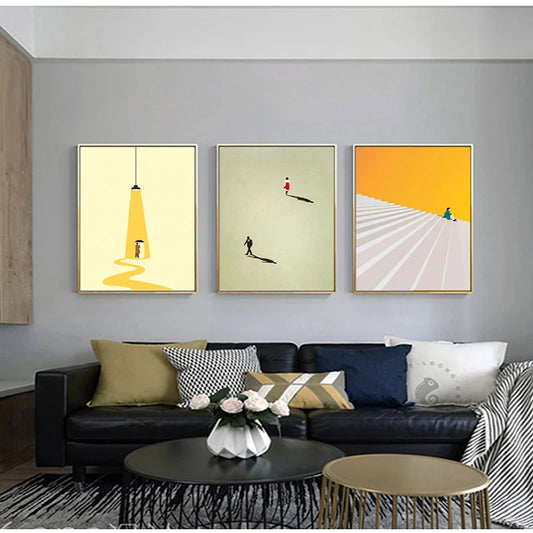Humorous Nordic Figure Canvas Wall Art | Colorful Funny Poster Canvas Wall Art Peaceful Pleasures Health and Wellness