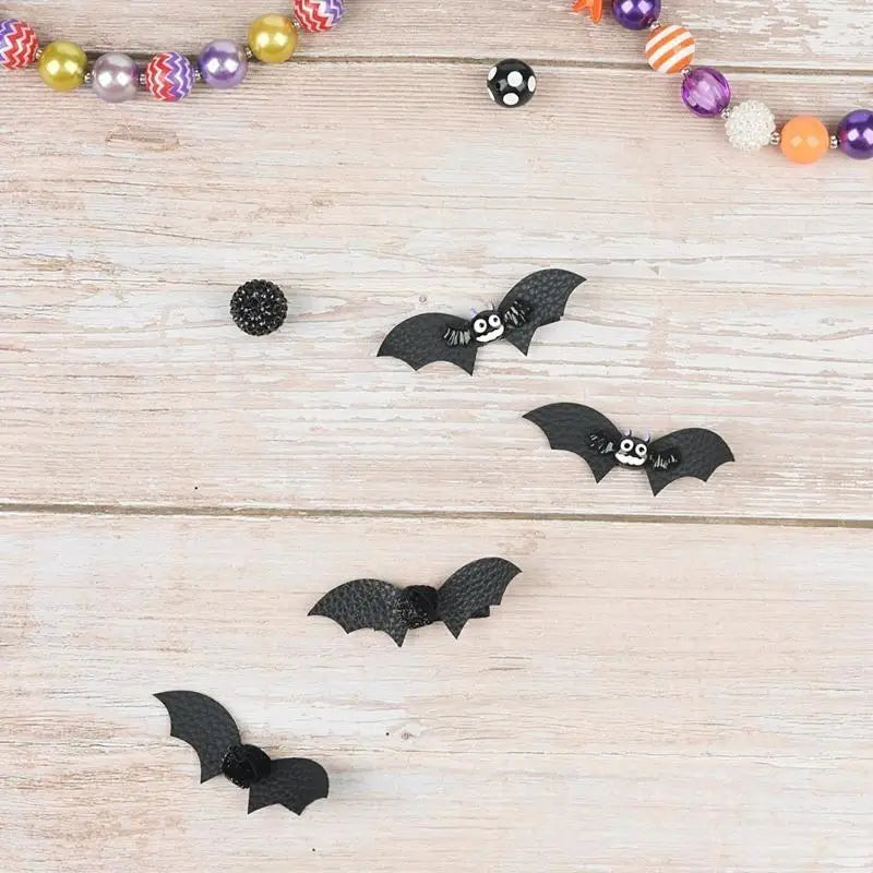 Halloween Bat Wing Hair Clips – PU Leather Barrettes 2 Pack