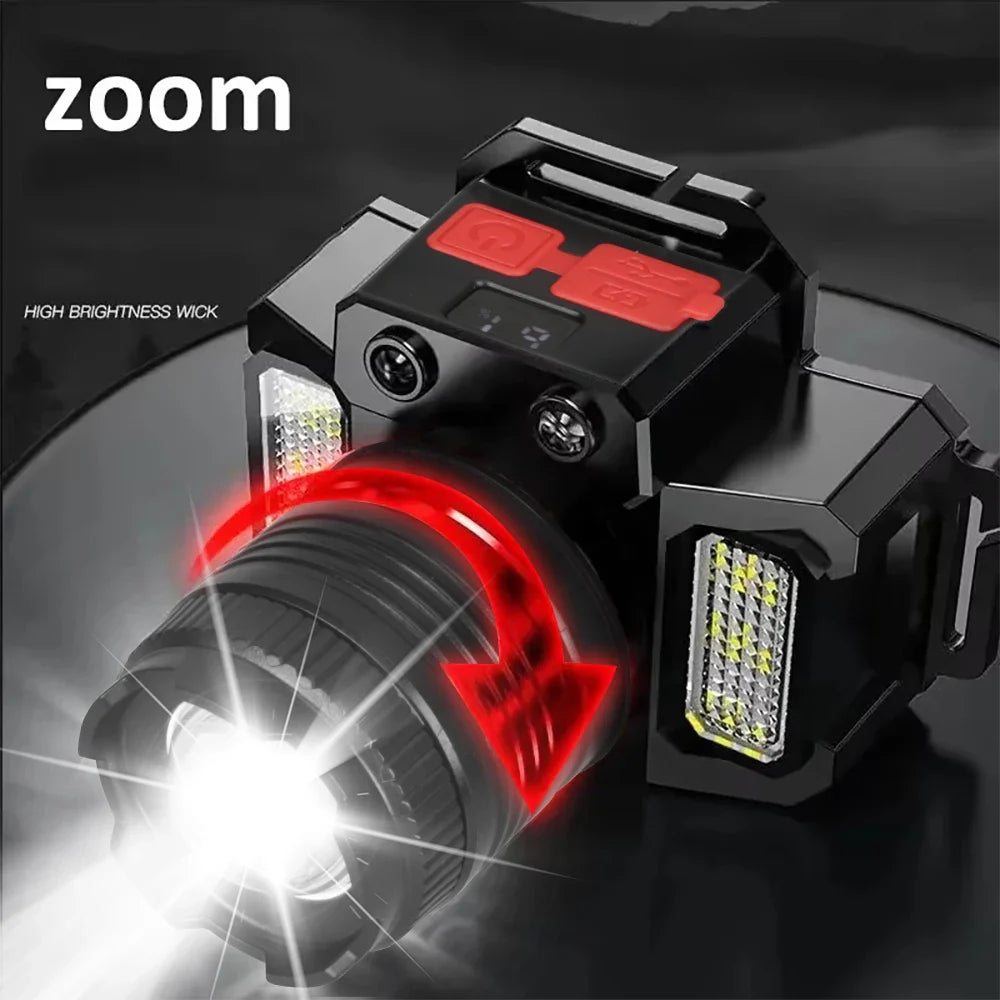 ZHIYU T51 1200LM COB LED Motion Sensor Headlamp Rechargeable