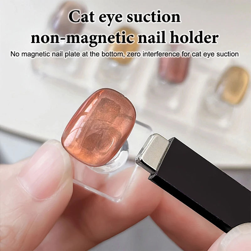 Nail Stand Non-Magnetic False Nail Tips Holder For Cat Eye Gel Press On Nails Display Rack Acrylic Nail Painting 1/5/10 Grids Peaceful Pleasures Health and Wellness