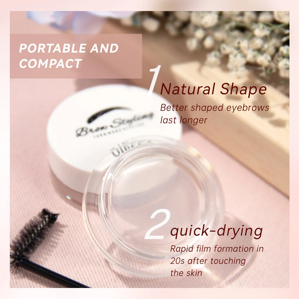 QIBEST Transparent Pomade Eyebrow Styling Soap Brows Gel Wax Fixer With Brush For Women Eyebrow Cosmetics Make Up Eyebrow Gel Peaceful Pleasures Health and Wellness