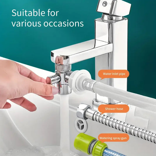 3-Way Faucet Diverter | Zinc Alloy, Silver Finish – YANKE Faucet Diverter Peaceful Pleasures Health and Wellness