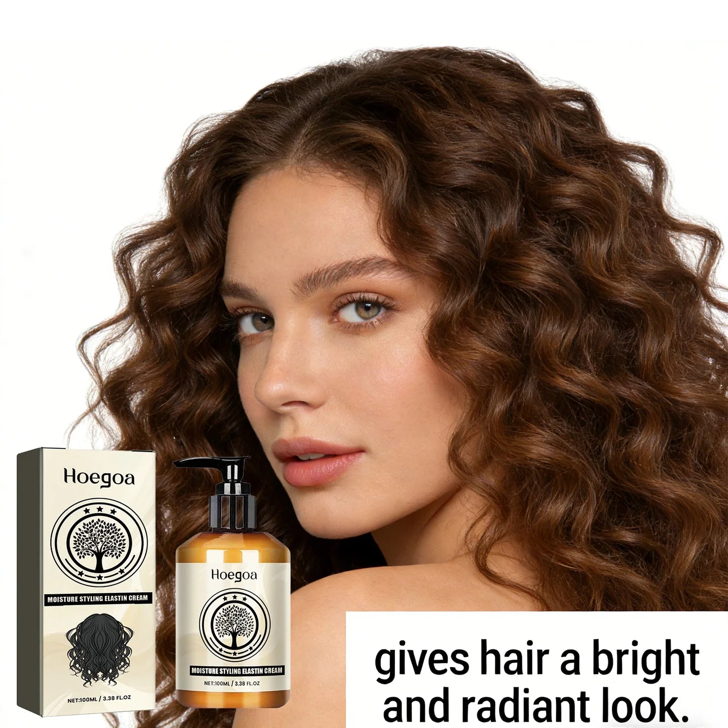 HOEGOA Elastin Curl Cream – Volume, Moisture & Frizz Control