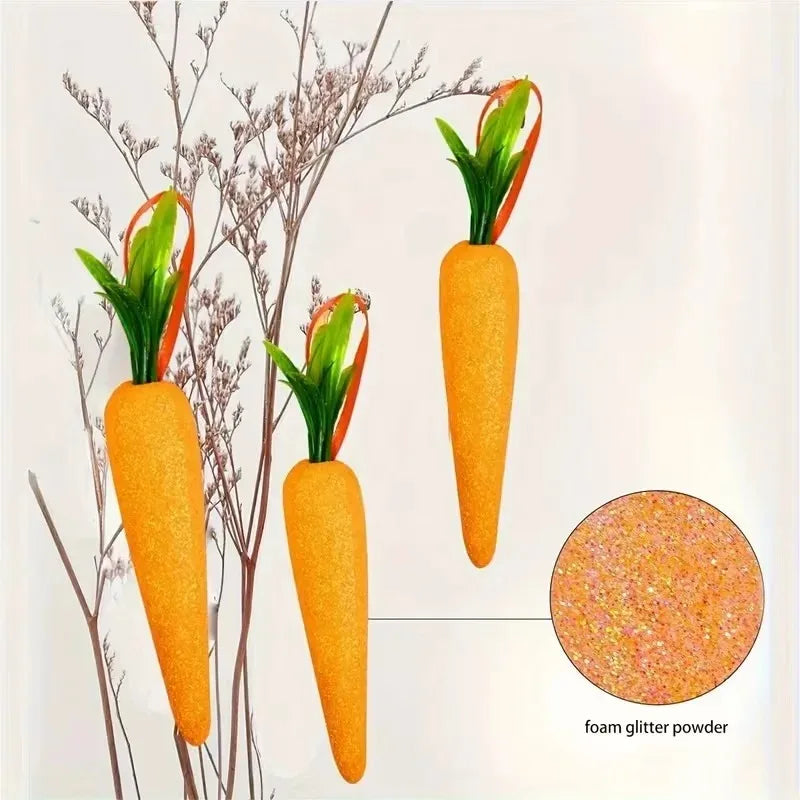 Mini Foam Easter Carrot Hanging Decorations – 6 to 120 Pack