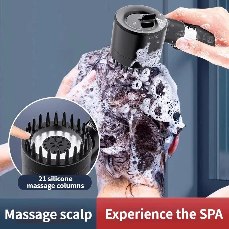 3-Mode High Pressure Filter Shower Head with Massage Brush
