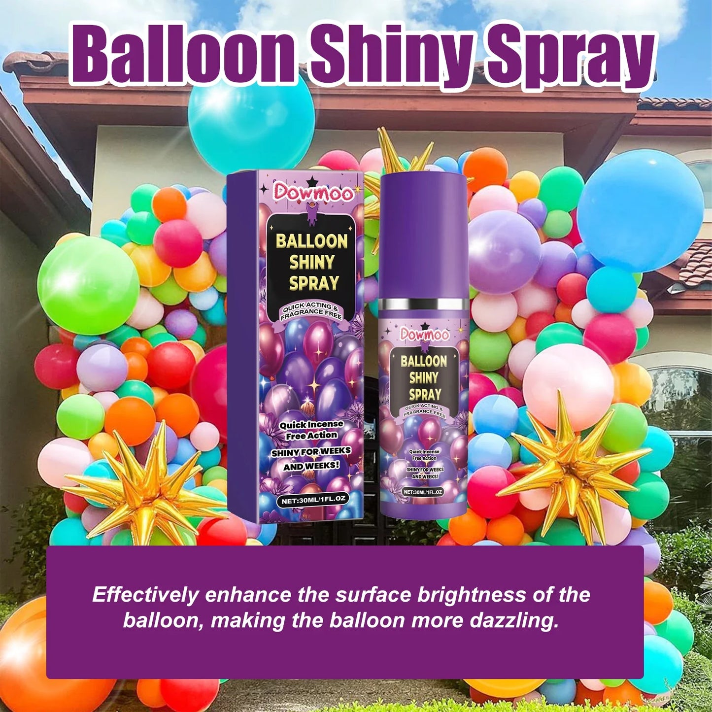 Balloon Shine Spray – Gloss Enhancer for Latex Party Balloons