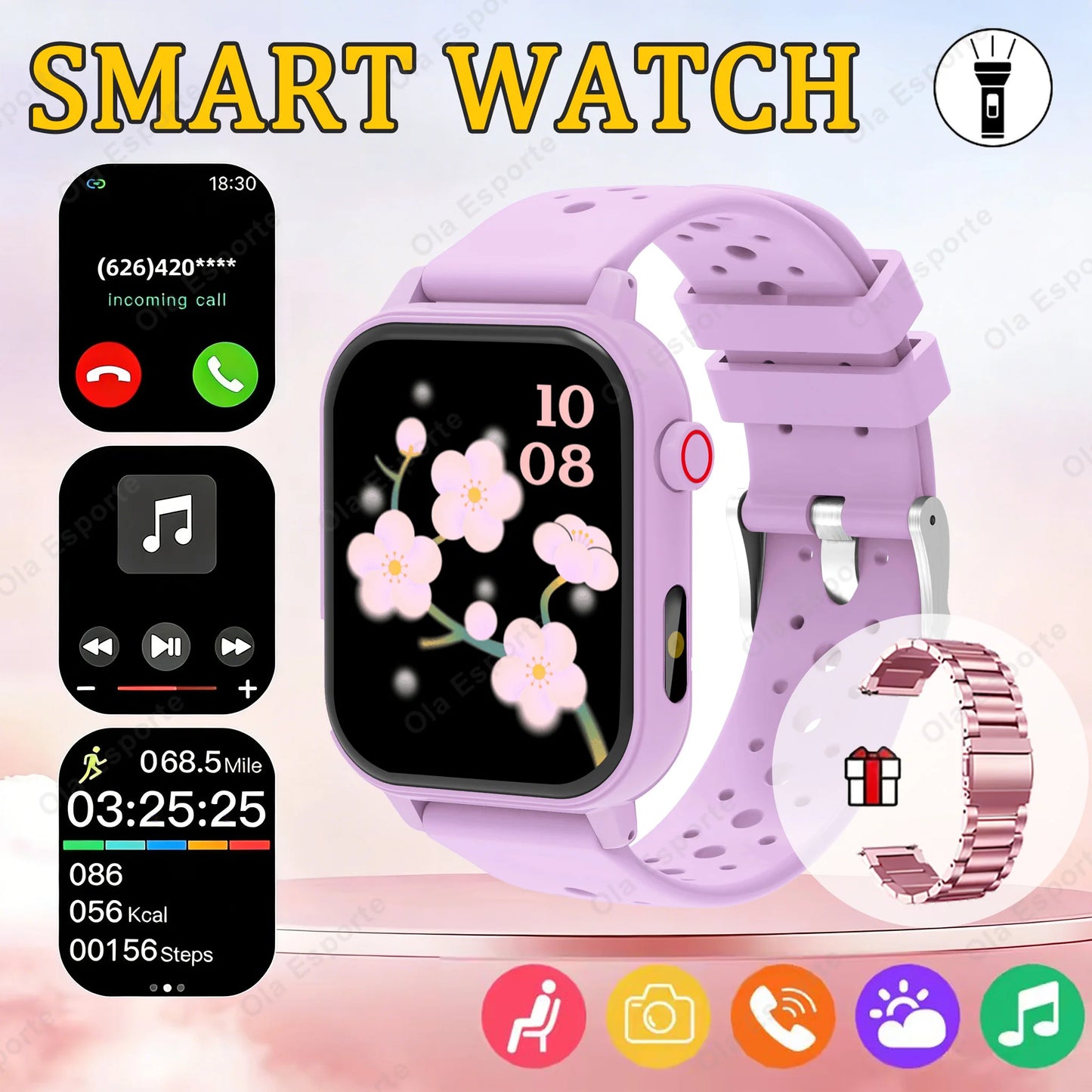 Smartwatch Men Women Wristwatch Smart Watch Message Fitness Monitor Bracelet Birthday Gift Electronic Clock For Android IOS HW12 Peaceful Pleasures Health and Wellness Pu20PkSzstrap