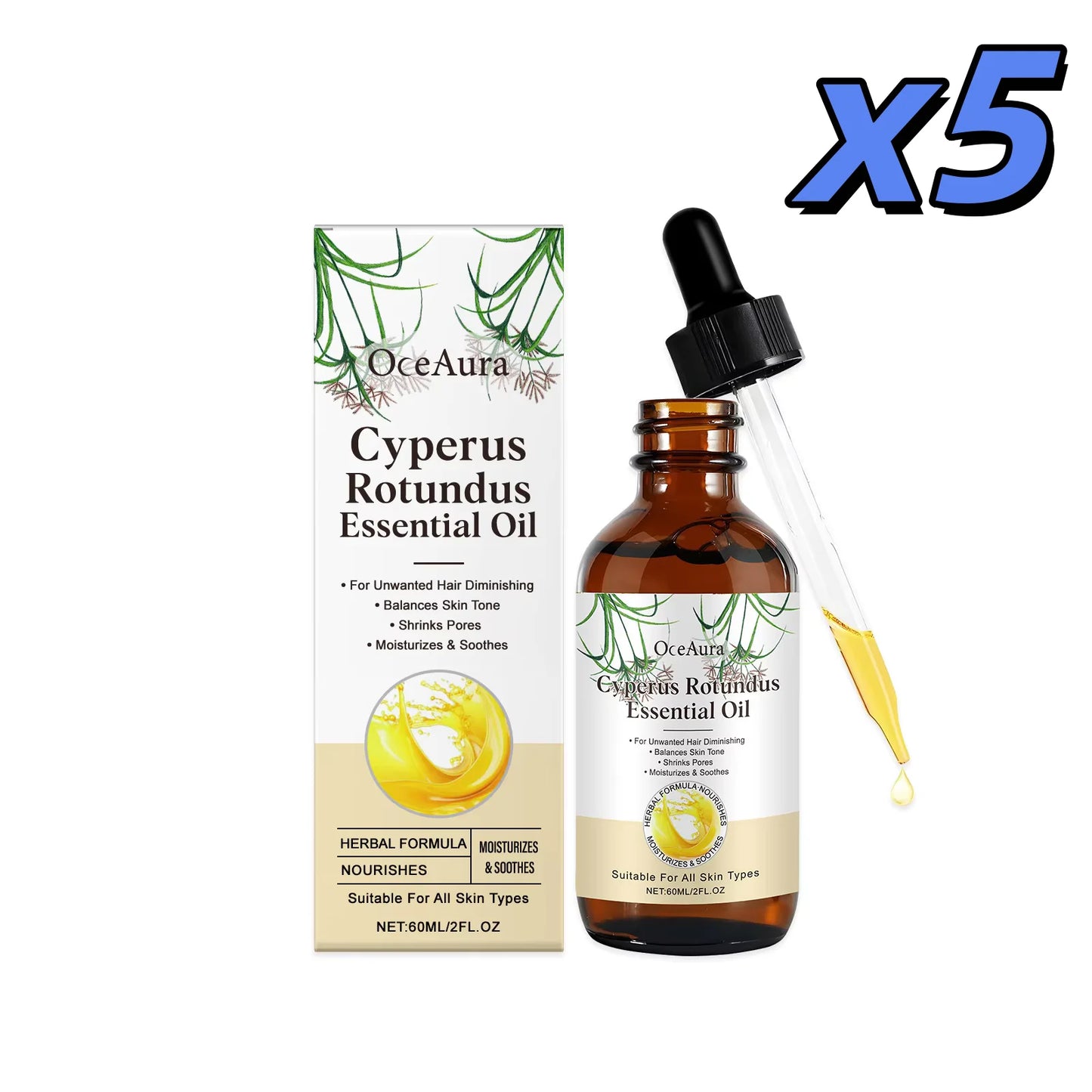 OceAura Cyperus Rotundus Oil – Hair Growth Reducer & After Shave