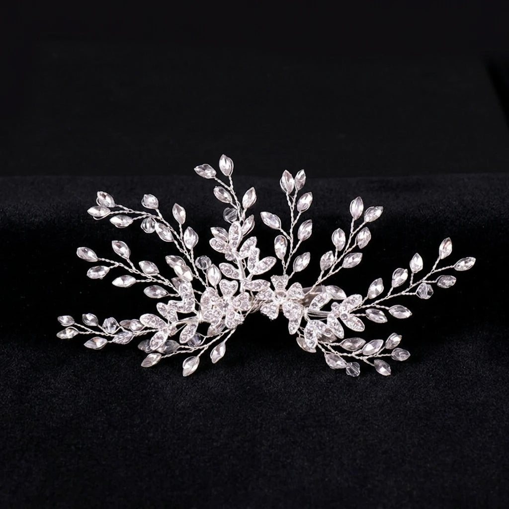Alloy Rhinestone Flower Hair Clip for Wedding Bridal Headwear Accessories Peaceful Pleasures Health and Wellness