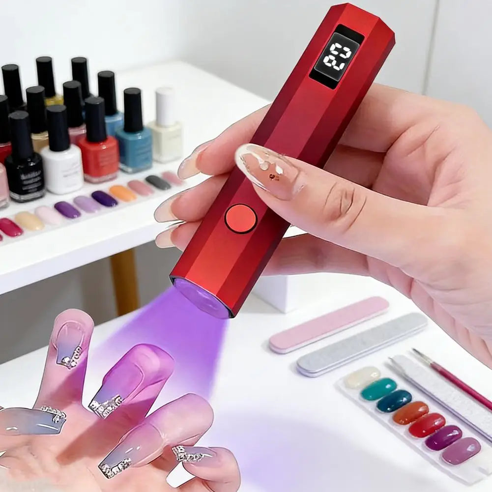 Portable Mini UV Nail Lamp with LCD Display – Cordless Rechargeable Gel Polish Dryer for Home & Salon Peaceful Pleasures Health and Wellness