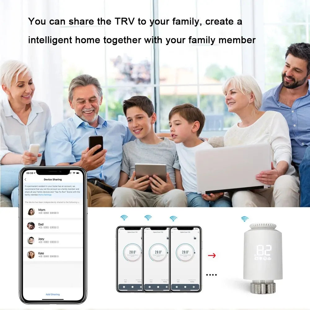 Tuya TRV Thermostat Thermostatic Radiator Valve Home Heating Radiator Thermostat Temperature Controller Peaceful Pleasures Health and Wellness