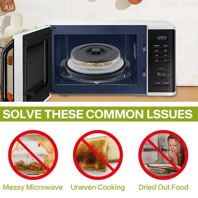 Foldable Microwave Splatter Cover | Steamer, Tray & Colander