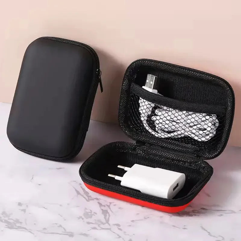 Portable EVA Travel Cable & Earphone Organizer Zipper Case