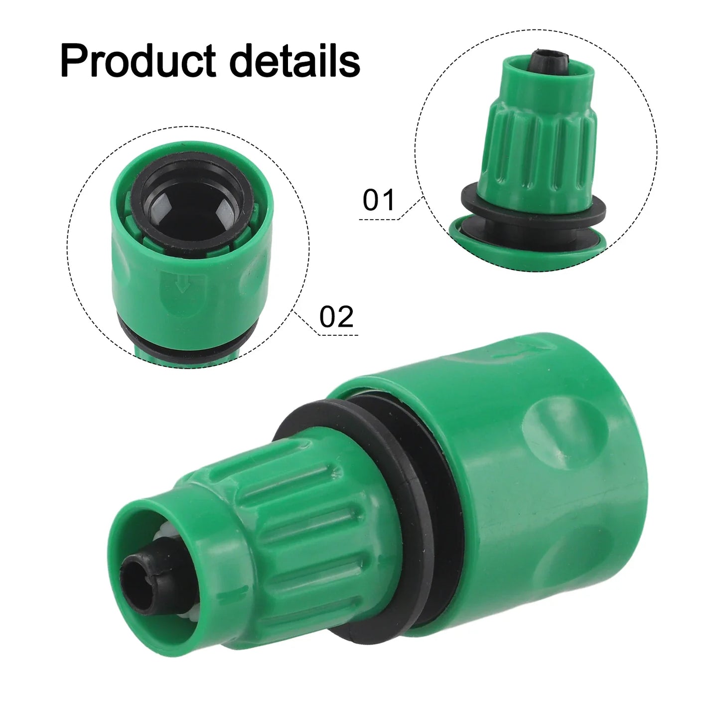 5-Pack 3/8" Quick Hose Connector | Garden Irrigation Fitting