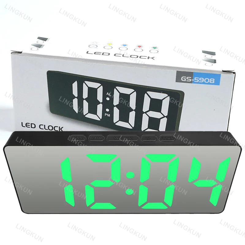 LED Digital Alarm Clock | Temperature Display, Adjustable Brightness