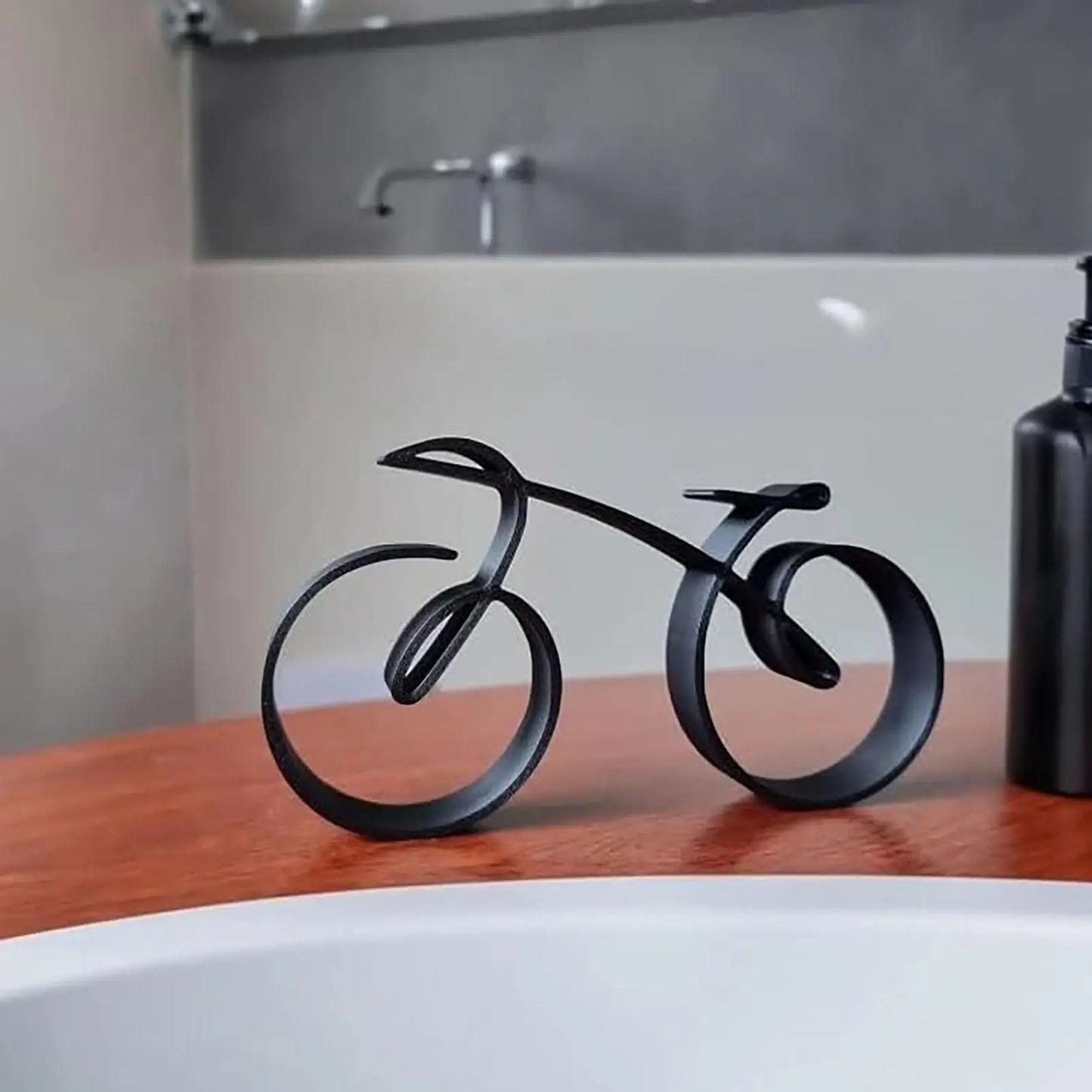 3D Minimalist Bicycle Sculpture | Acrylic Bike Desk Decor Art