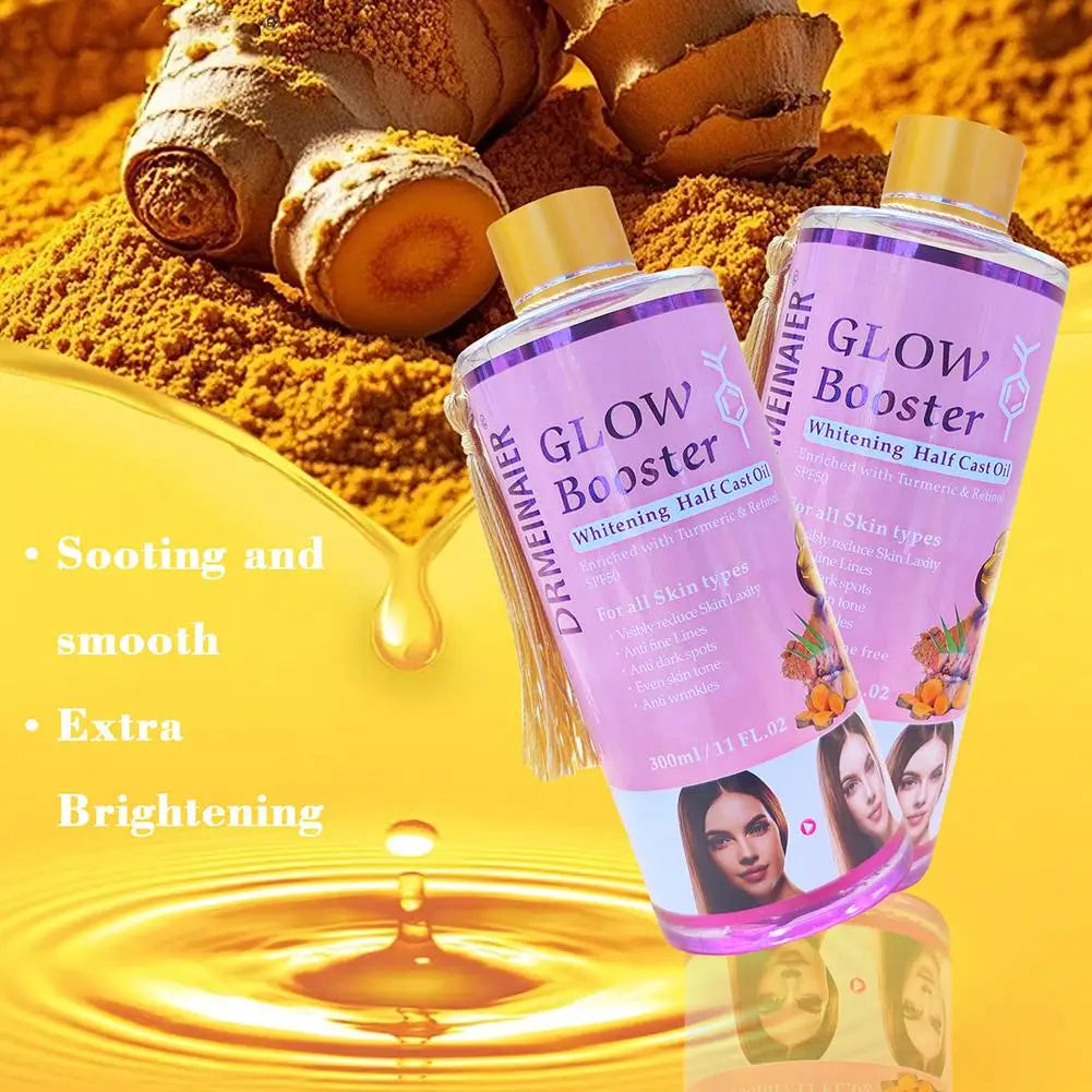 Booster Lightening Radiance Half Cast Oil 300ml Brightening Body Oil for All Skin Types, Brightening & Repairing Body Oil Skinca Peaceful Pleasures Health and Wellness