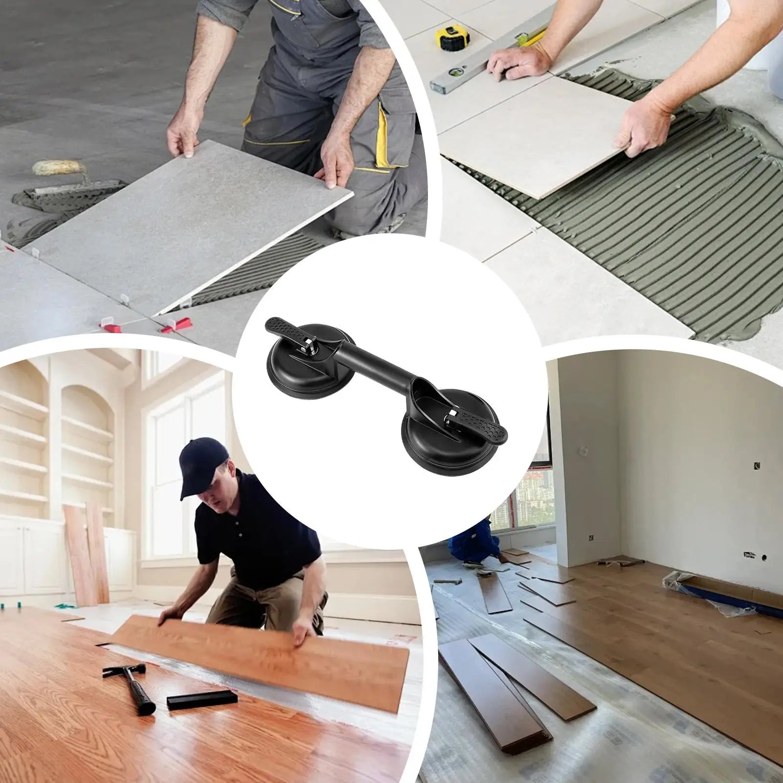 Floor Gap Fixer Tool, Heavy Duty Suction Cup Puller for Laminate Flooring Installation, Cabinet, Shower Panel & Drywall Lifting Peaceful Pleasures Health and Wellness