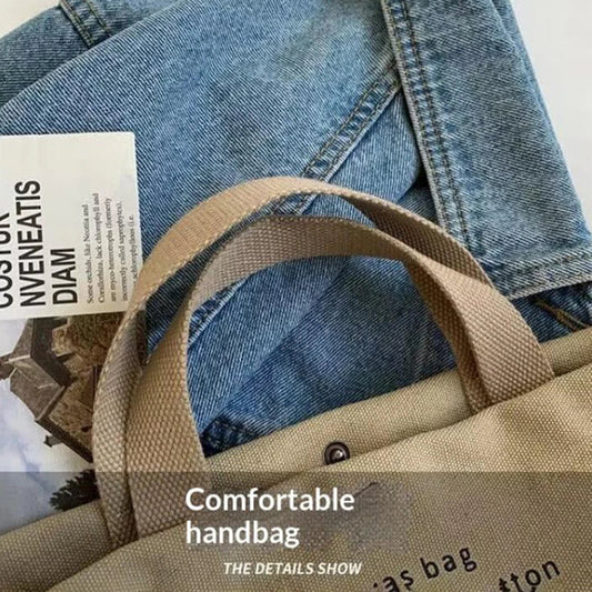 Beige Canvas Tote Bag – Large Capacity Shoulder Bag | JETTING Canvas Tote Bag Oasis Select