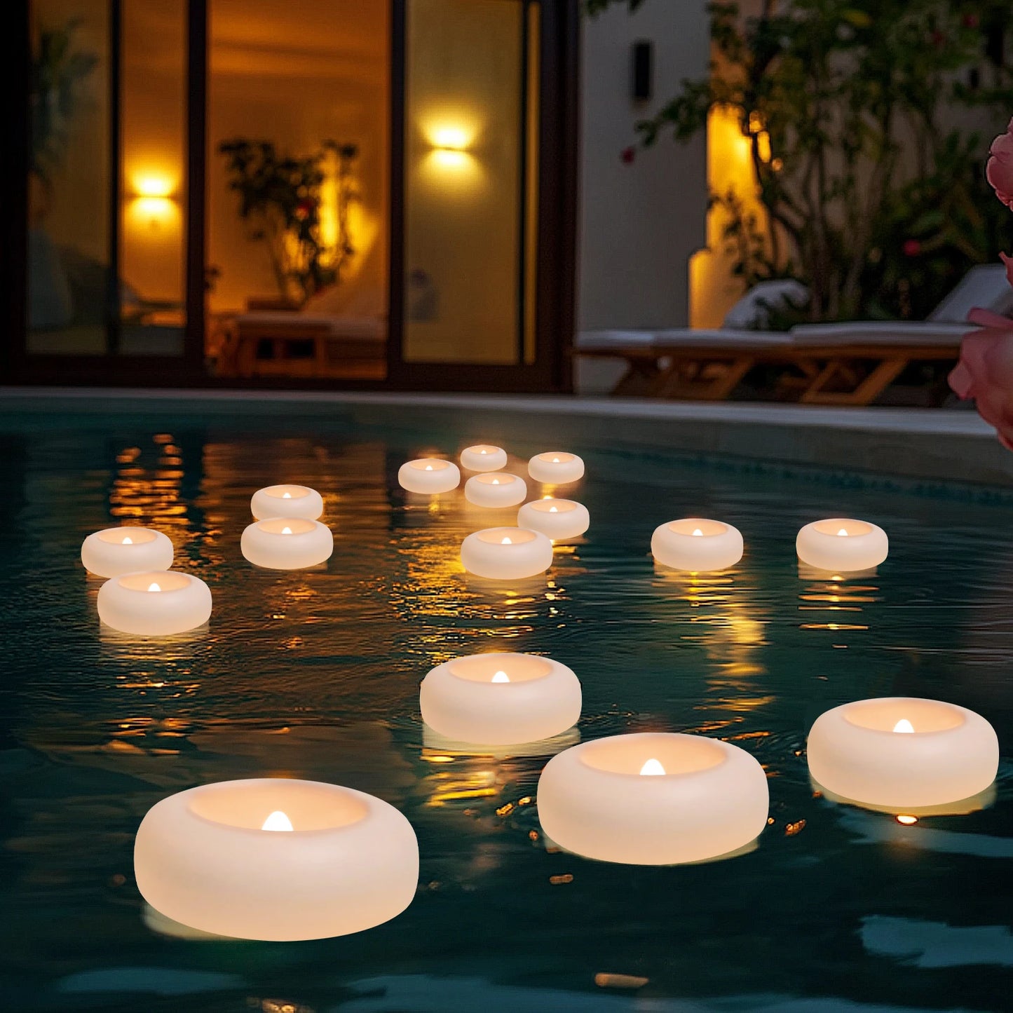Waterproof Led Floating Tealights Candles Battery Operated Flickering Flameless Tea Light for Cylinder Vases Centerpieces Weddin Peaceful Pleasures Health and Wellness 23x73MM 12 Pack